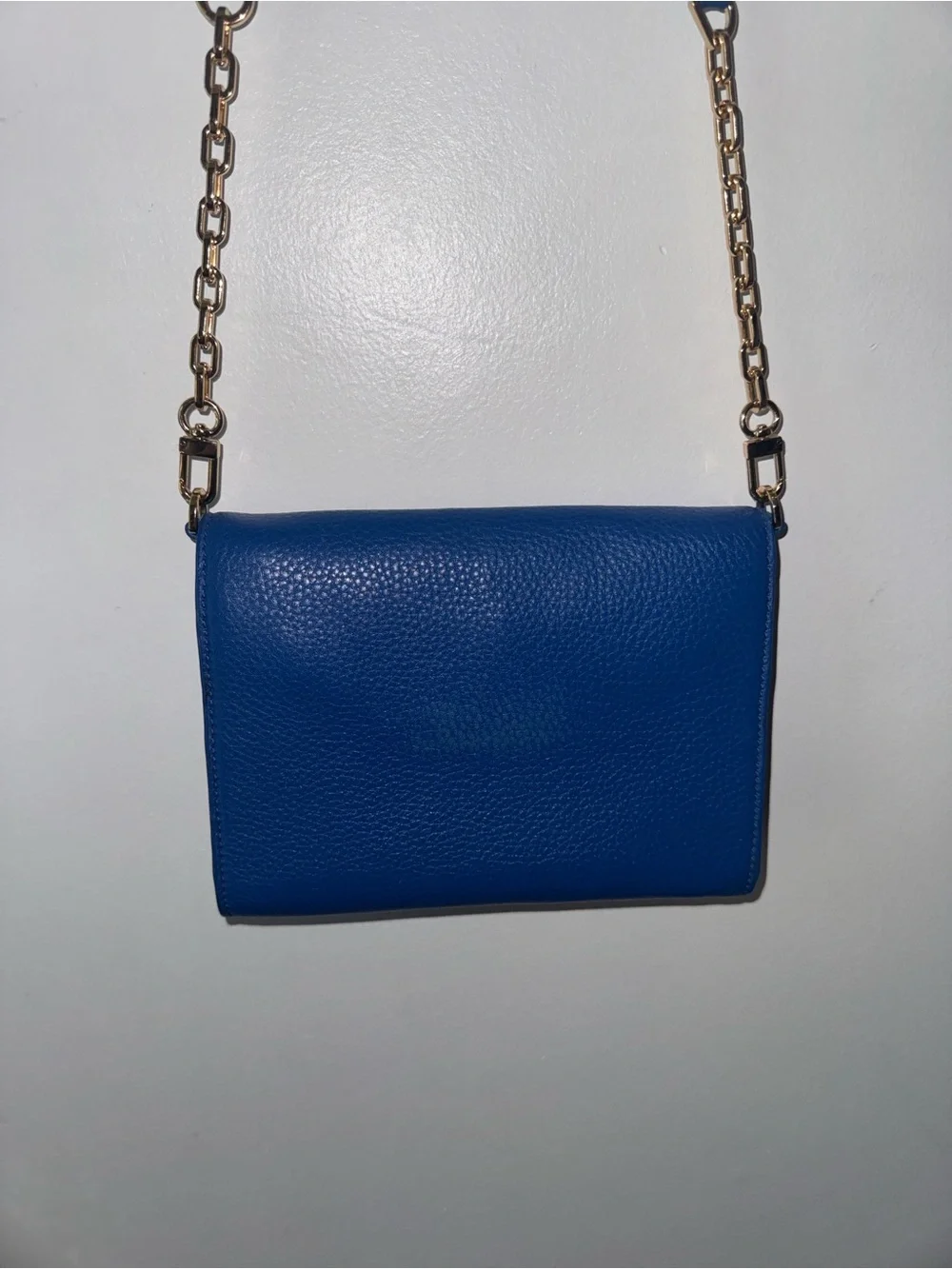 Tory Burch Britten blue purse - royal cobalt blue crossbody with gold accents